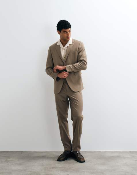 Mango – Milan – Brungrått set med byxor och kavaj i slim fit - view 1