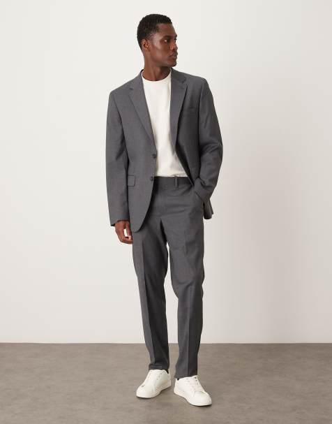 Mango Milan slim fit trousers in grey  