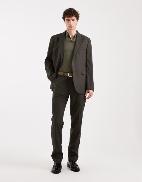 Mango – Milan – Elegante Slim-Fit-Hose in Khaki, Kombiteil  - view 1