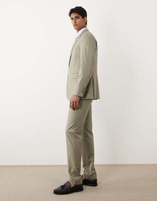 Milan - Elegante Slim-Fit-Hose in Salbeigrün, Kombiteil Grün 46