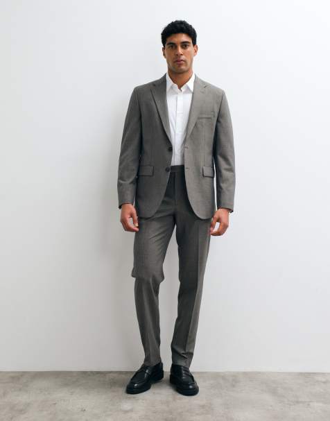 Mango - Milan - Gråt slim fit-jakkesæt med blazer og bukser - view 1