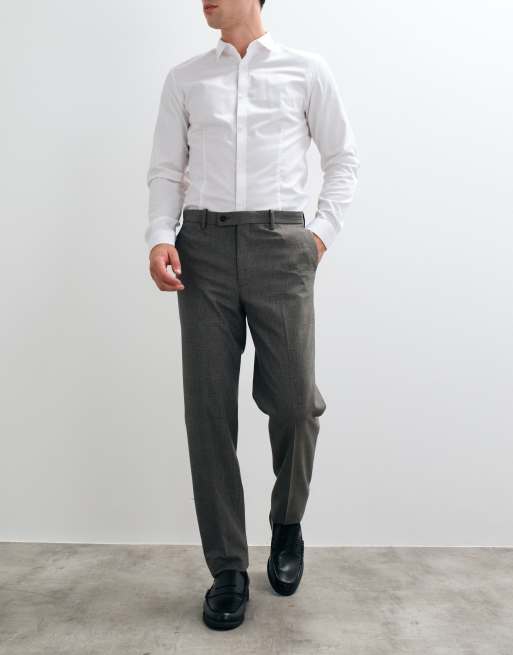 Mango Milan pantalon ajusté slim à carreaux marron, 2 de 5