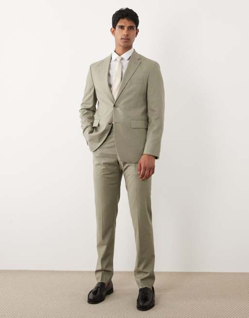 Mango - Milan - Pantalon d'ensemble ajusté élégant - Vert sauge, 2 de 5