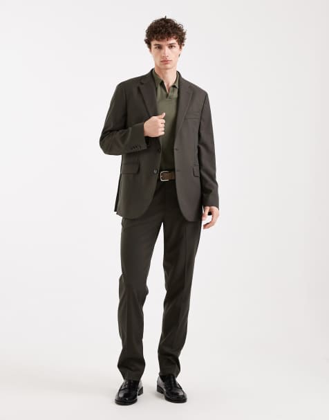 Mango - Milan - Pantaloni e blazer sartoriali slim color kaki in coordinato - view 1