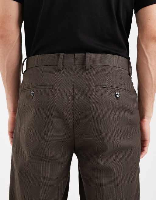 Mango - Milan - Pantaloni sartoriali slim marrone a quadri in coordinato, 4 di 5