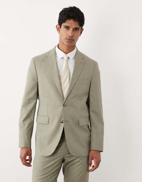 Mango – Milan – Salviagrön kavaj i slim fit, del av set - view 1