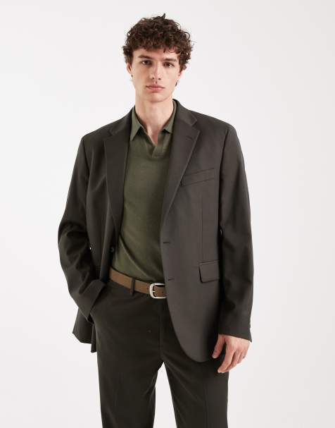 Mango - Milan - Slim-fit elegante blazer in kaki, deel van co-ord set - view 1