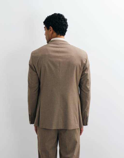 Mango Milan slim fit jakkesæt-blazer i mushroom, 5 af 5