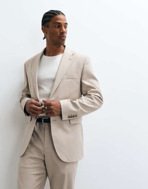 Mango Milan slim fit suit blazer ecru - part of a set, 5 of 5