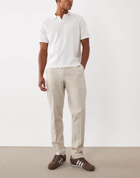 Mango Milan slim fit suit trouser co-ord ecru