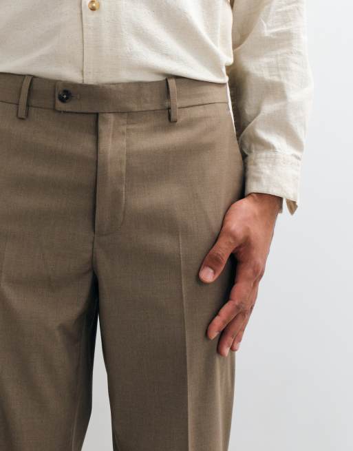 Mango Milan slim fit suit trouser co-ord in mushroom, 2 of 5