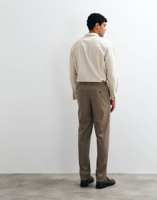 Mango Milan slim fit suit trouser co-ord in mushroom, 5 of 5