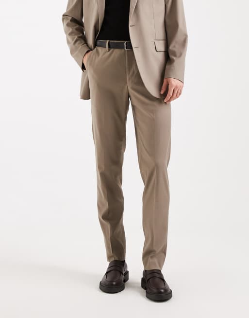 Mango Milan slim fit tailored trouser co-ord in beige, 2 of 5