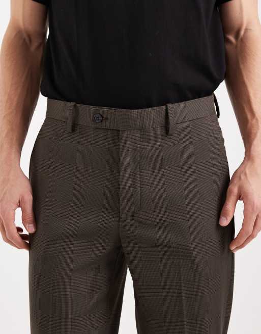 Mango Milan slim fit tailored trouser co-ord in brown check, 5 of 5
