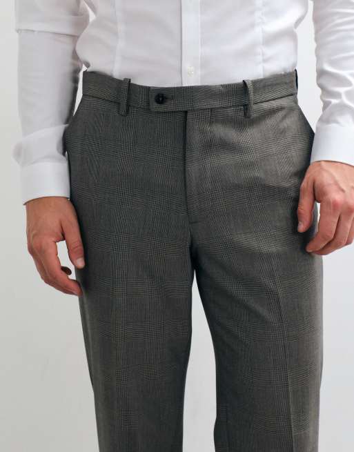 Mango Milan tailored slim fit trouser in brown check , 3 of 5