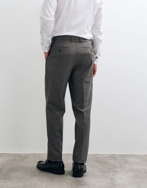 Mango Milan tailored slim fit trouser in brown check , 4 of 5