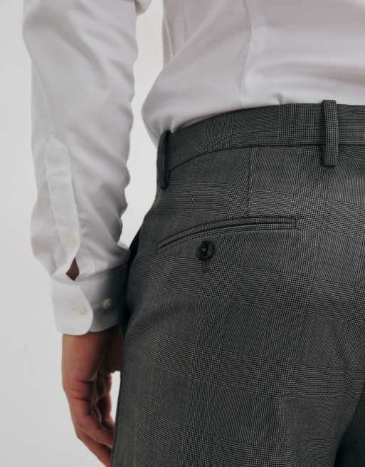 Mango Milan tailored slim fit trouser in brown check , 5 of 5