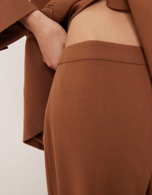 Mango - Milano - Elegante broek met hoge taille in karamel, deel van co-ord set, 5 van 5