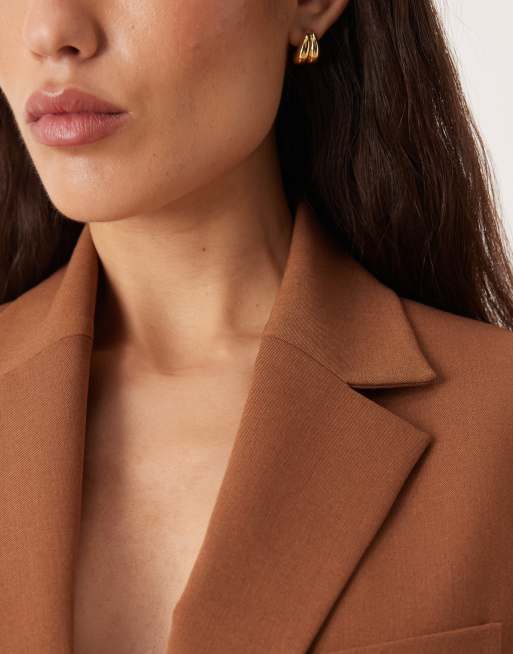 Mango – Milano – Karmelowa elegancka marynarka, część zestawu, 3 z 4