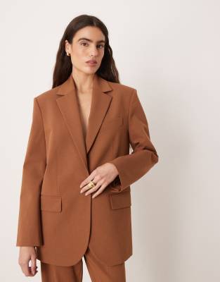 Mango Milano Tailored Blazer Co-ord In Neutral