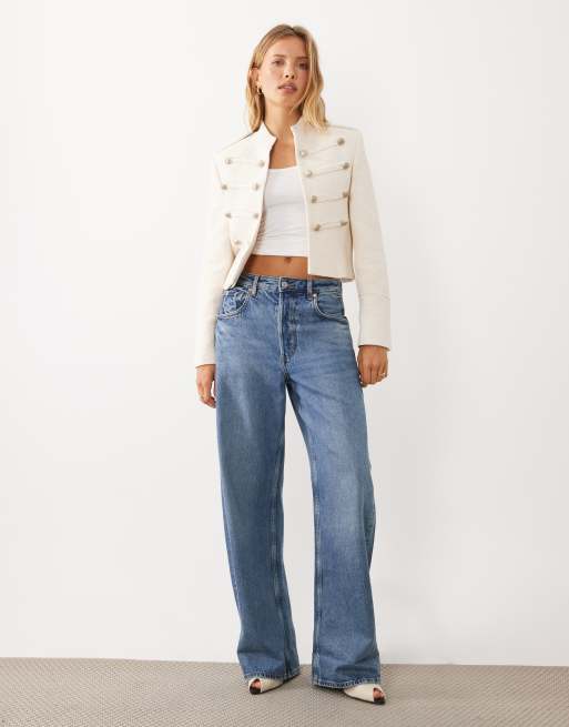 Mango military jacket in ecru, 3 of 4