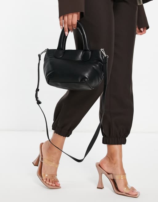 Mango mini baguette bag in black