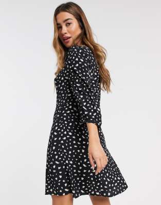 topshop petite spot pleated shirt dress