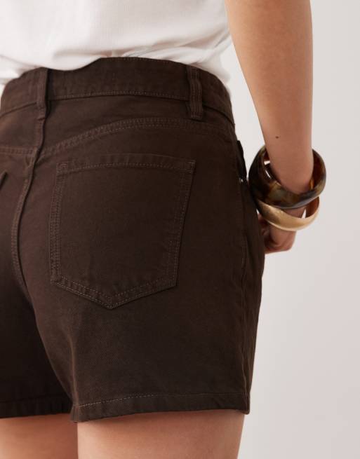 Mango – Mini-Jeansshorts in Braun, 4 von 5