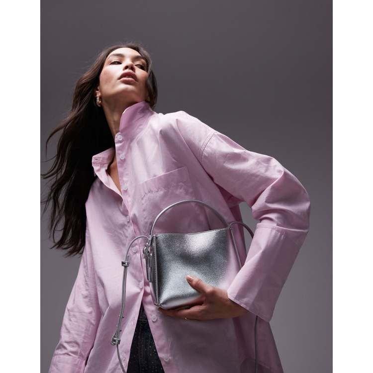 Mango Mini sac seau à bandoulière Argenté ASOS