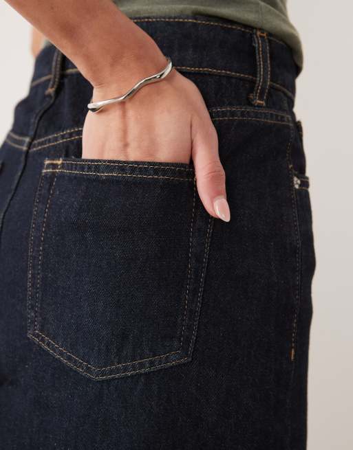 Mango - Minigonna micro in denim 100% cotone indaco, 5 di 5