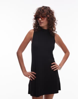 Mango - Minikleid aus kompaktem Strick in Schwarz