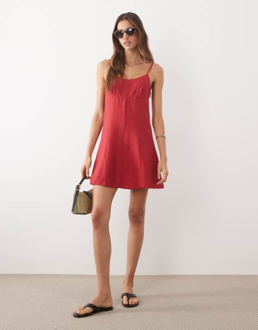Mango – Minikleid in Rot mit Riemchenträgern, 3 von 4