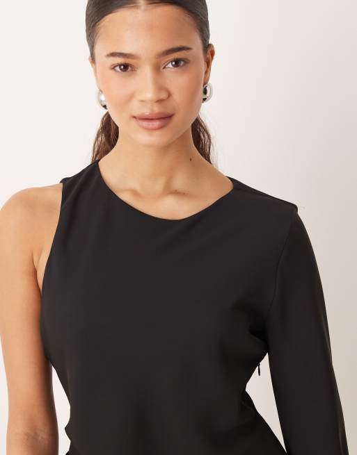Mango – Minikleid in Schwarz mit One-Shoulder-Träger, 2 von 4