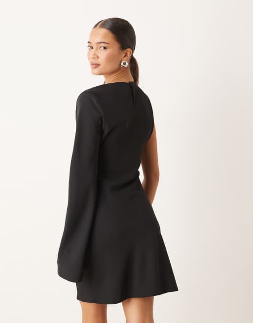 Mango – Minikleid in Schwarz mit One-Shoulder-Träger, 4 von 4