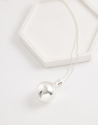 Mango Minimal Drop Necklace In Silver