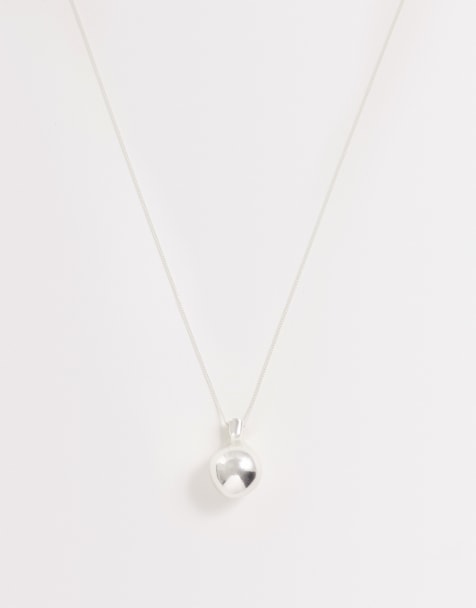 Mango minimal drop necklace in silver - view 1