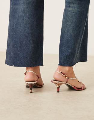 Mango Minimal Strappy Heeled Sandal In Brown