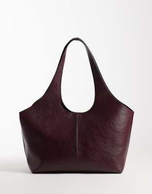 Mango Minimalist Faux Leather Tote In Red