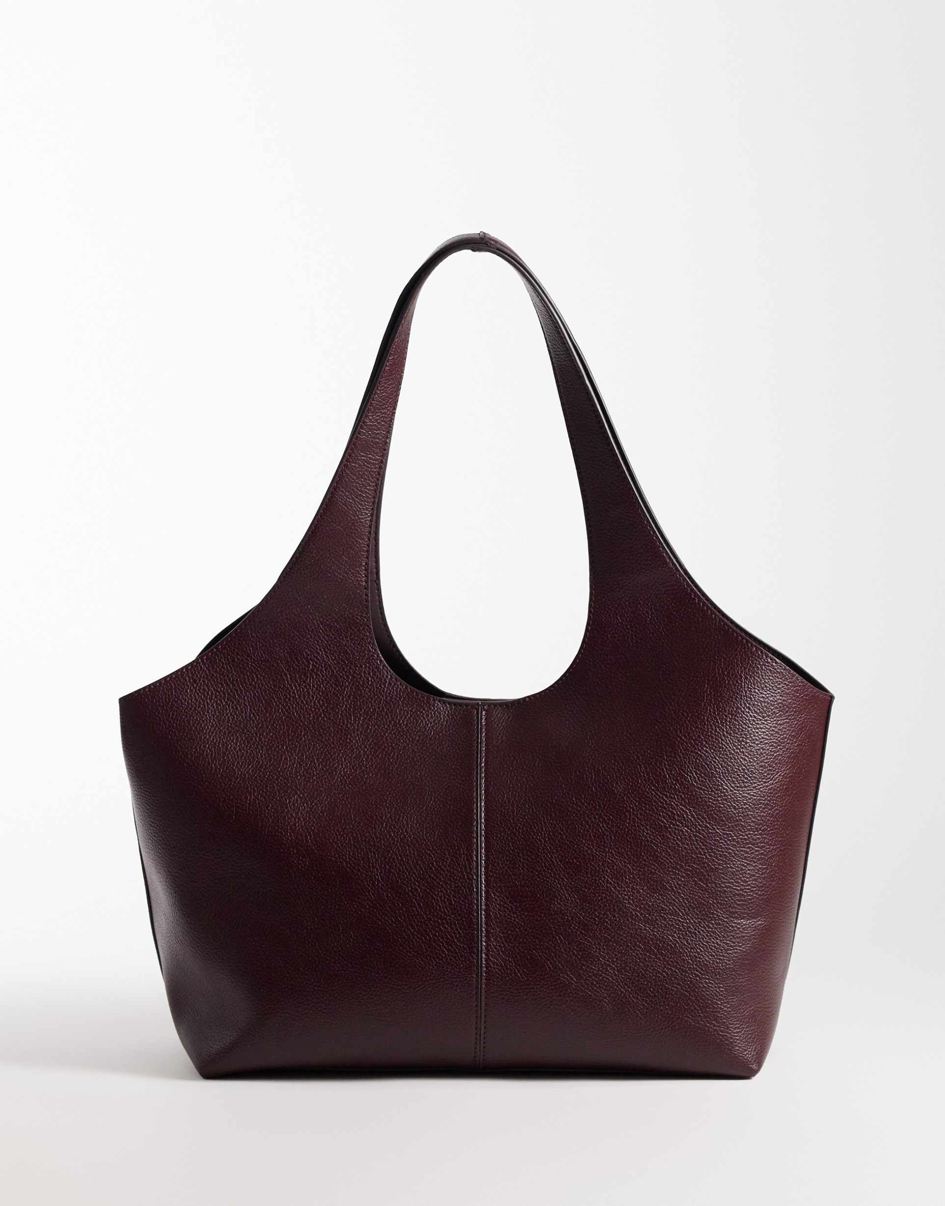 mango minimalist faux leather tote in cherry red