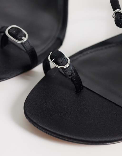 Mango – Minimalistische Absatzsandalen in Schwarz mit Schnallen, 3 von 4