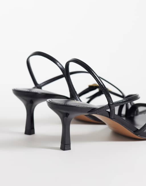Mango - Minimalistische sandalen met hak, bandjes en gespen in zwart, 3 van 4