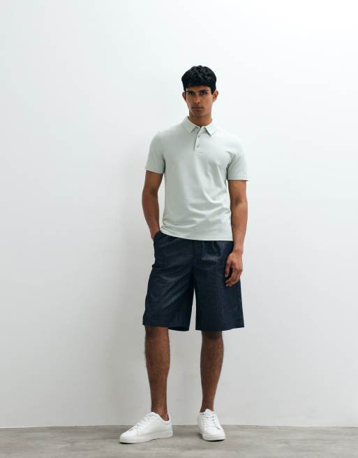Mango - Mintgrøn T-shirt med polokrave i regular fit, 3 af 5