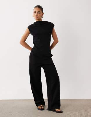 Mango Miro Relaxed Pants In Black