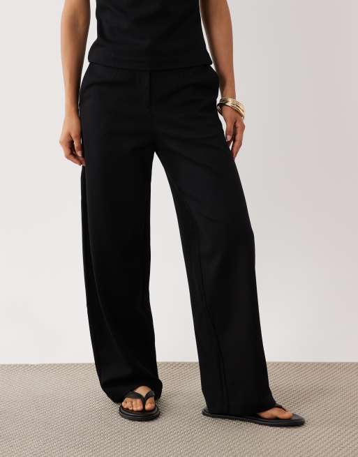 Mango Miro ruimvallende broek co-ord in zwart, 3 van 5