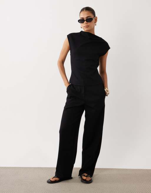 Mango - Miro - Top d'ensemble sans manches à col montant - Noir, 2 de 4
