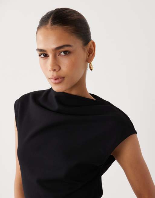 Mango - Miro - Top d'ensemble sans manches à col montant - Noir, 3 de 4