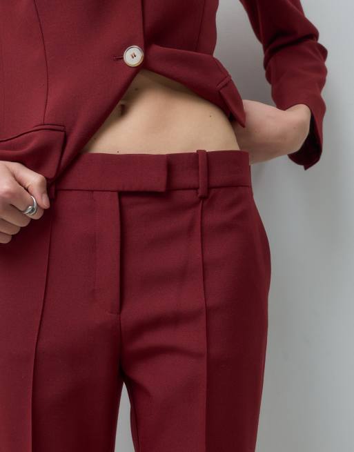 Mango Misi ensemble coordonné pantalon évasé ajusté couleur vin, 3 de 5