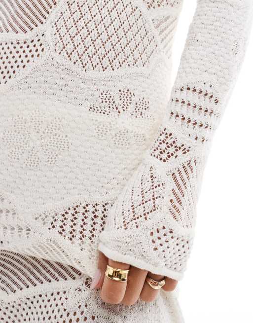 white christmas dresses Zara Rose Crochet Maxi Dress main image 1