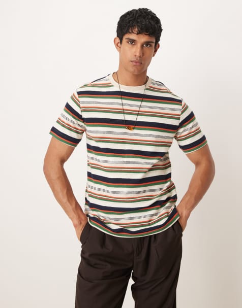 Mango mixed stripe t-shirt in multi - view 1