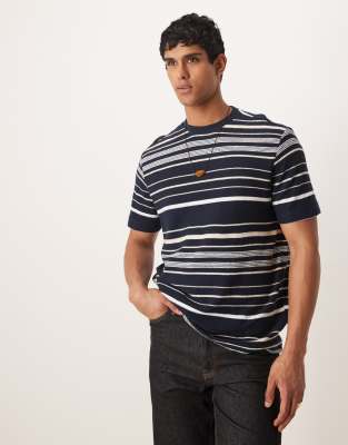 Mango mixed stripe T-shirt in navy and white 7790₽